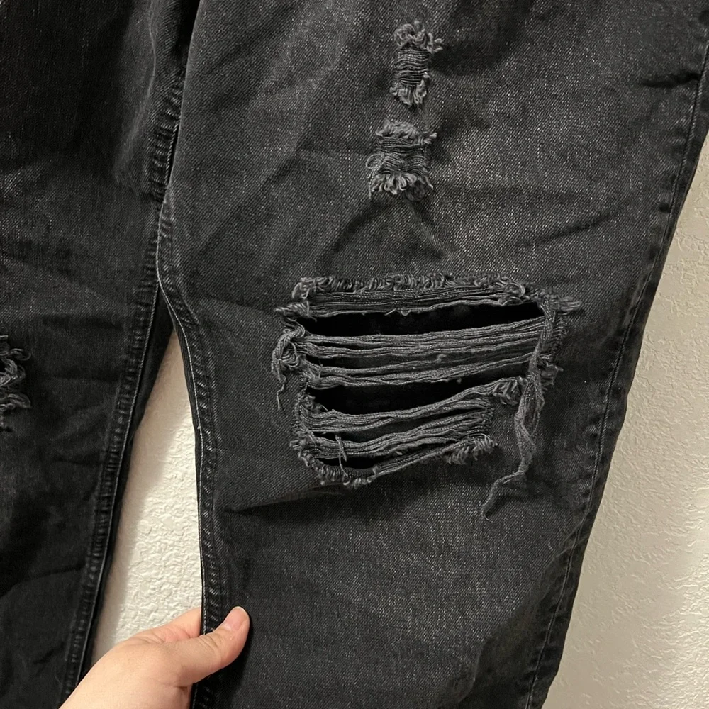 🎊 HP🎊Free People Baggy Tapered Boyfriend Jeans NWT in Obsidian Black - Picture 7 of 9